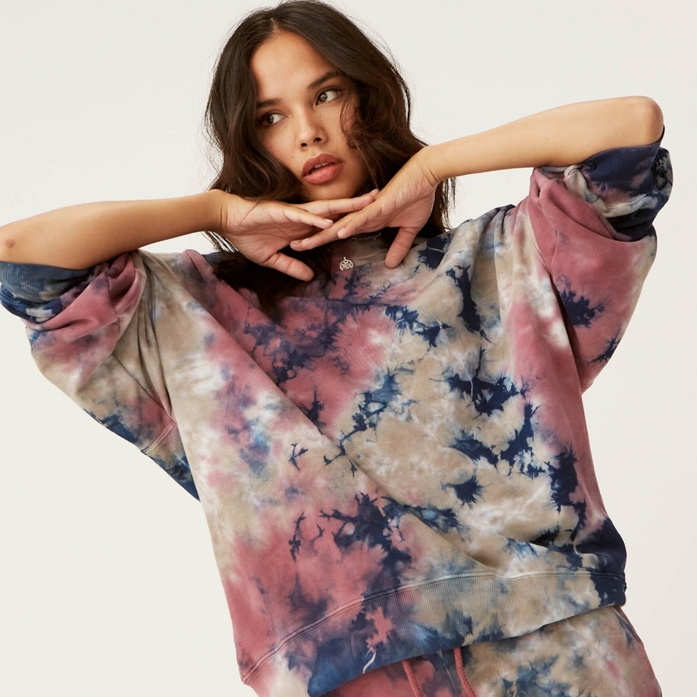 Daydreamer Tie-Dye Sweatshirt - Pink, Blue, Cream